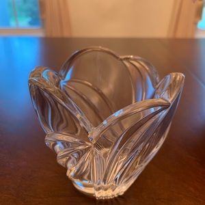 Lenox Tulip Motif Crystal Bowl W/ Scalloped Rim